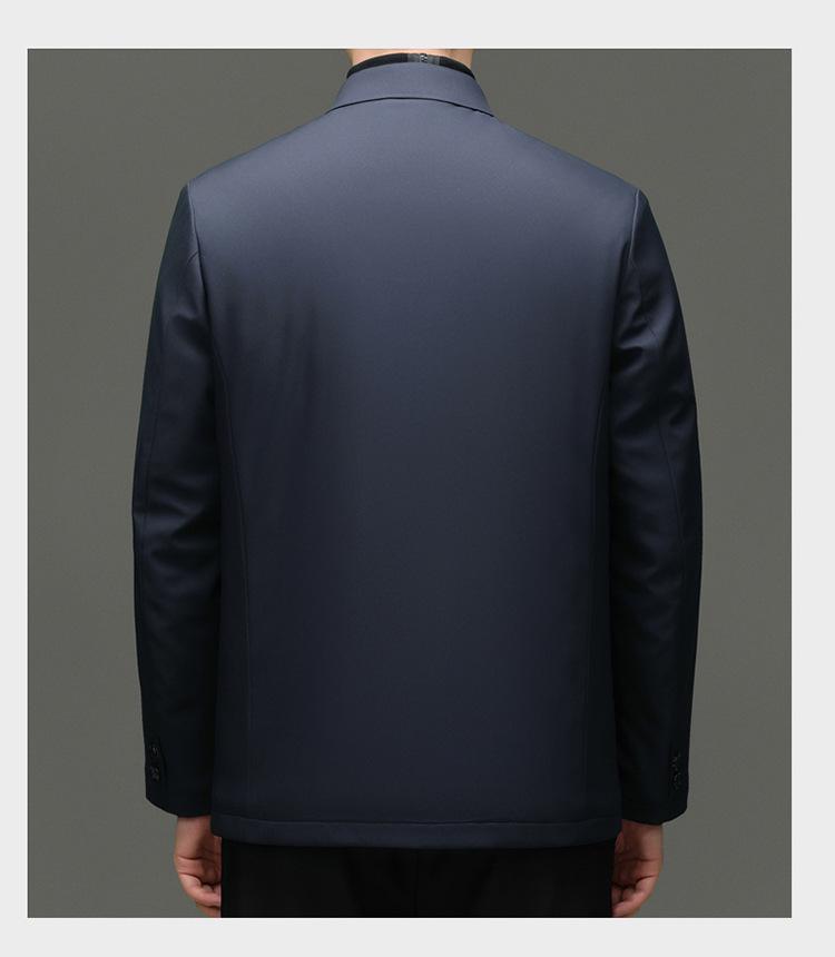 Men's Wool-Lined Cotton Jacket: Winter Business Casual, Thickened Lapel for Middle-Aged Men