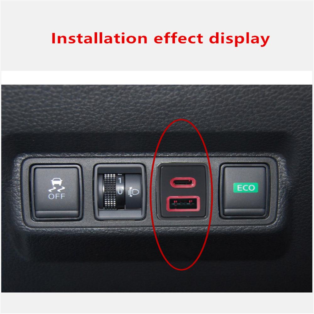 Car Quick Charger TYPE-C QC3.0 USB Interface Dual Socket for Nissan XTRAIL Teana
