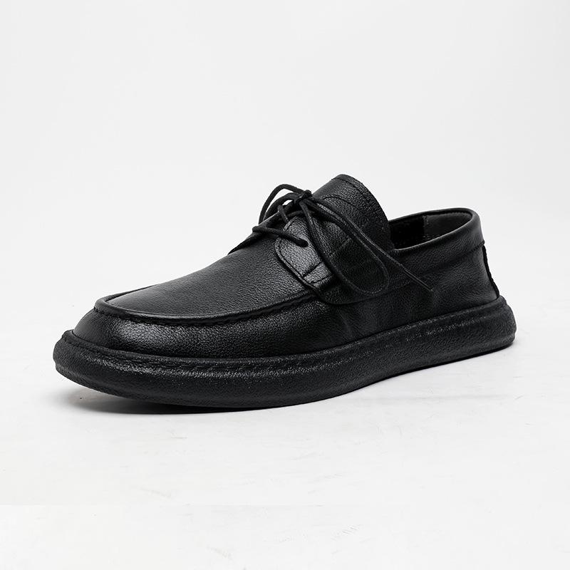 Leather Shoes Men's Spring and Autumn 2024 New Black Business Casual Platform Lightweight Dad Men's Shoes 24310-R