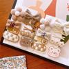 9Pcs/10Pcs Baby Hair Clip Plush Flower Butterfly Knot Hair Clips Knitting Hairpin Side Clip Duckbill Clip Issue Card Bangs Clip