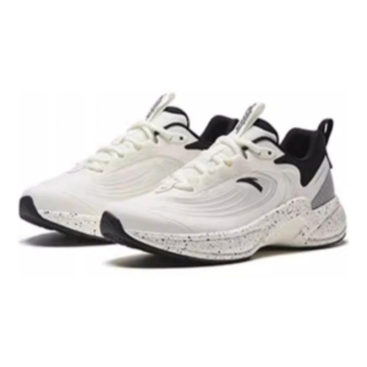 Anta C37+ Urban Running Slip Resistant Durable Low Top Running Shoes Women Sneakers Black White 922335537-4