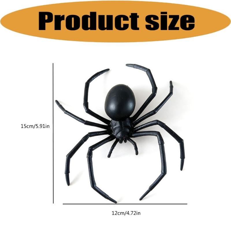 Plastic Halloween Spiders Set, 8 Hanging Figures for Ceiling Styling, Entry Corners, Classroom Themes, Photo Zones and Room Displays