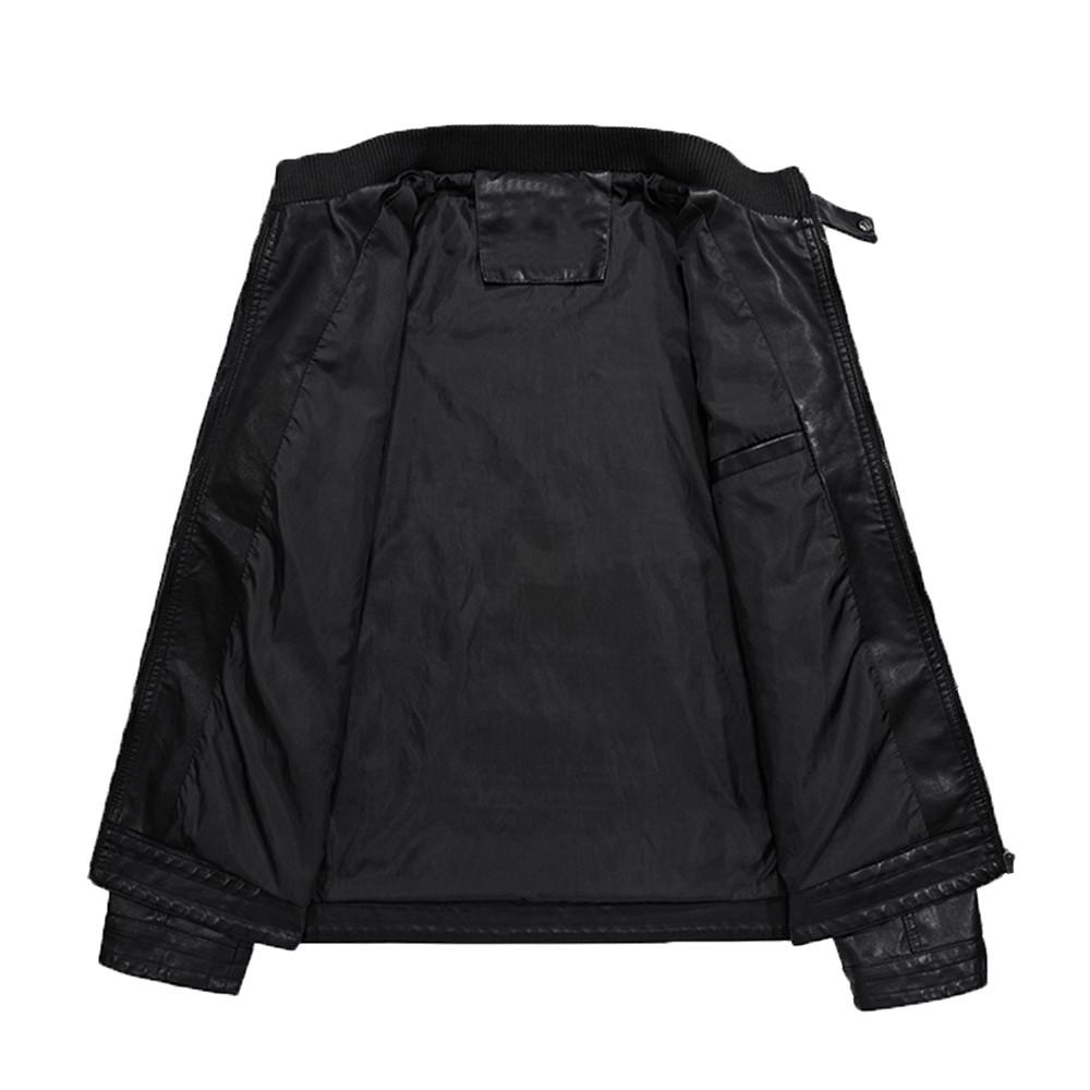 Modna męska zimowa codzienna kurtka termiczna ze skóry z kieszeniami i guzikami, płaszcz wierzchni