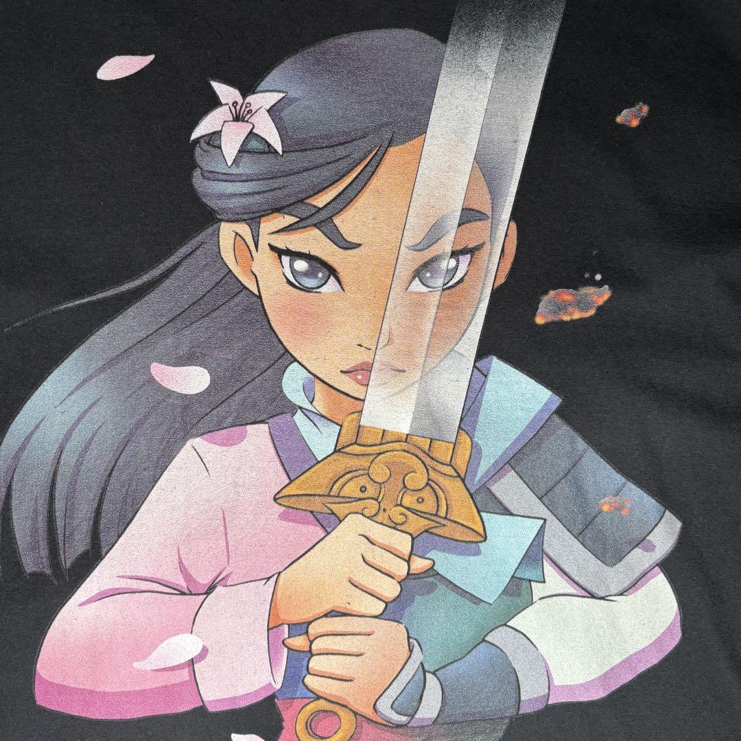 

[USED] OLD Disney T-shirt Mulan Sword 1998 Official Print