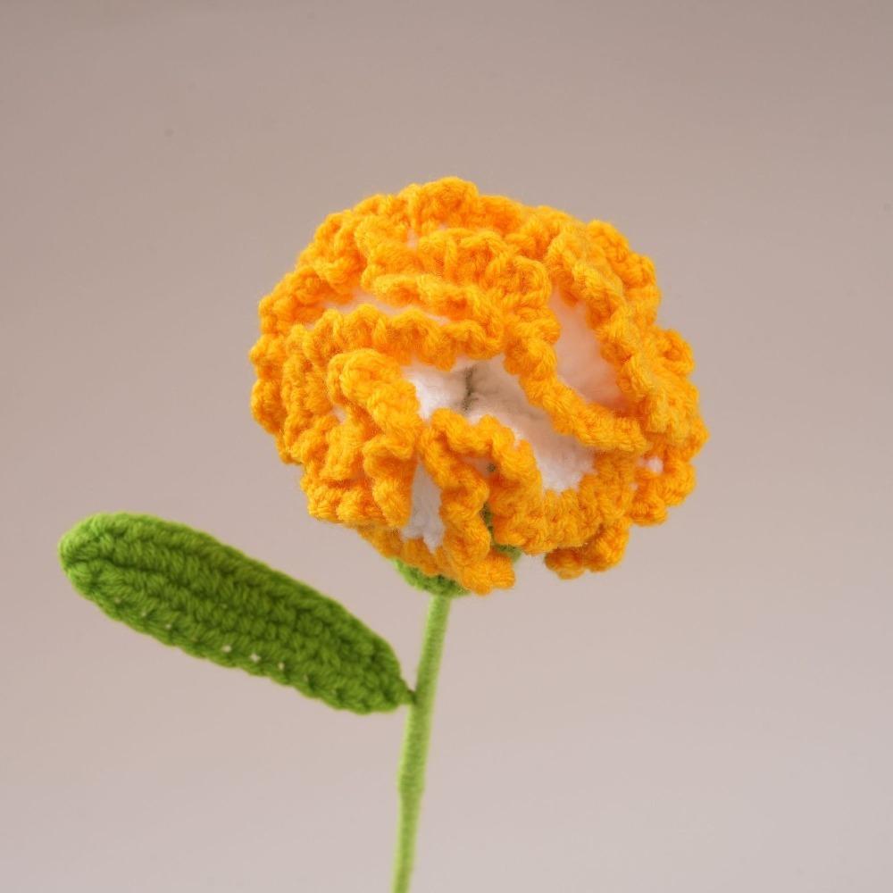Creative Wool Carnation Bouquet Hand Crocheted Colorful Crocheted Flower Handmade Bouquet Girlfriends