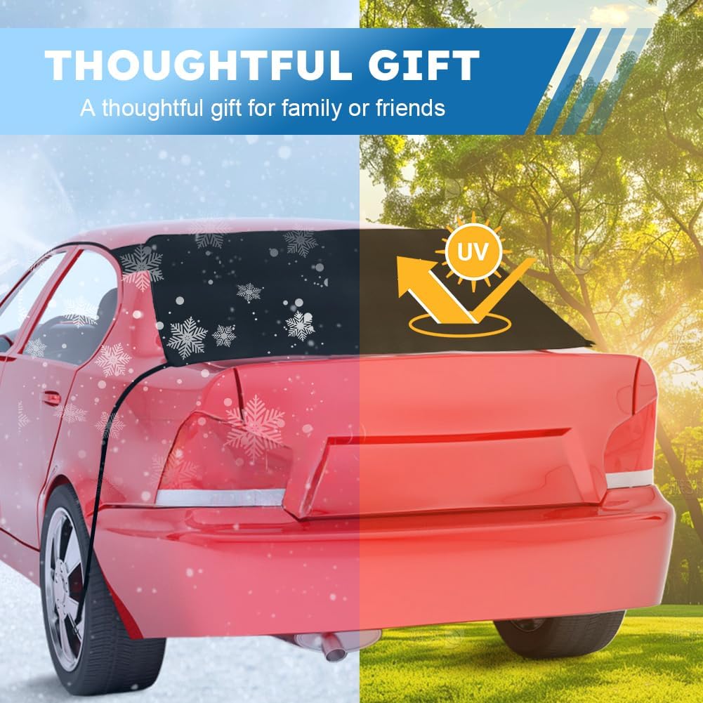 Car Windshield Cover, Winter Car Window Snow Frost Cover, Portable Oxford Fabric Back Window Protection Windproof Covers, Car Winter Accessories for