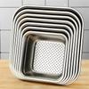 304 Stainl Steel Square Hole Basin Drain Plate BBQ Oil Drain Tray Cup Draining Tray Waing Vegetables Filter Net Water Cup Tray