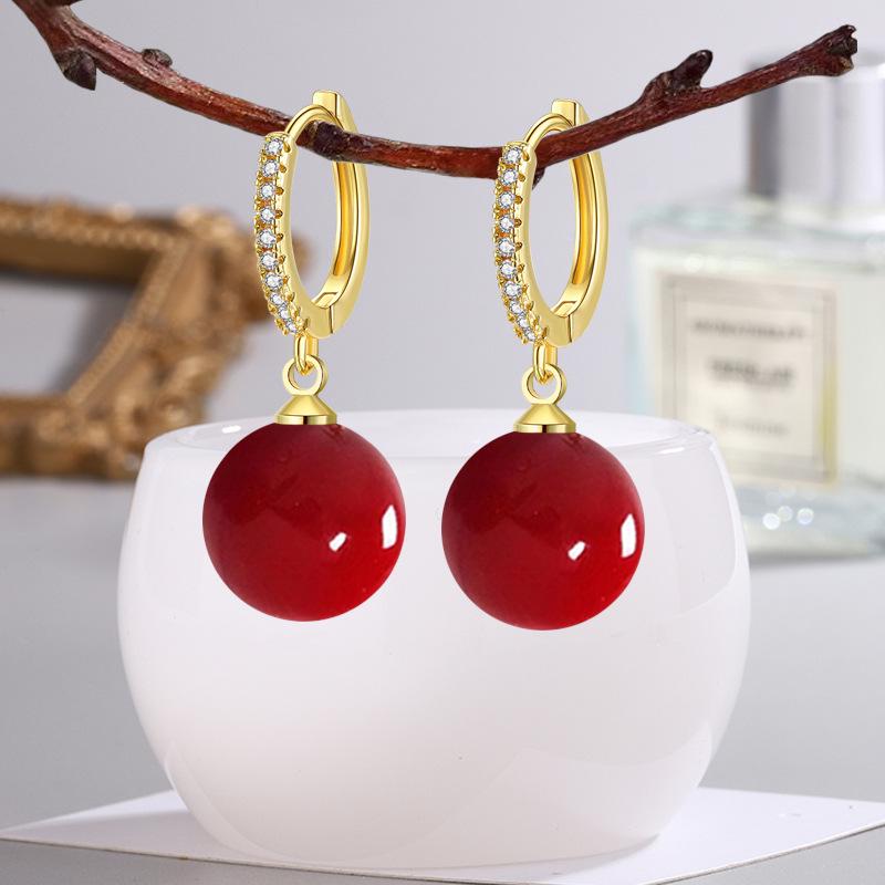 14mm Trendy Snow White Princess Zircon & Pearl Acrylic Ear Cuffs for Women