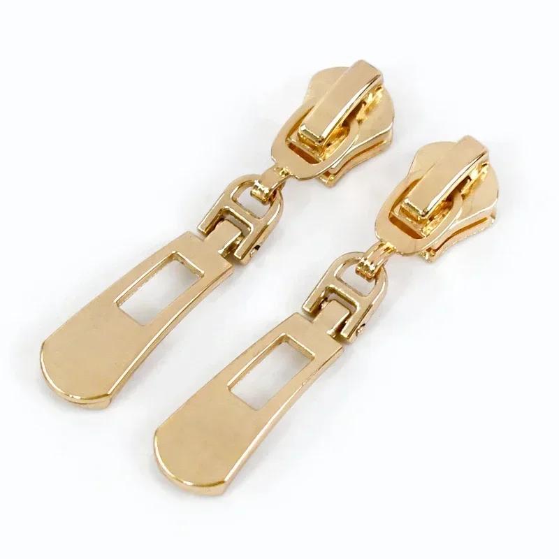 5/10Pcs Meetee 5# Zipper Sliders for Metal Nylon Resin Zips Clothes Bag Zippers Pull Head Repair Kit Garment Sewing Accessories