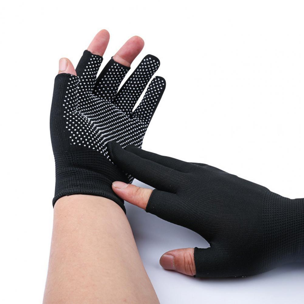 Solid Color Sports Gloves Comfortable Fitting Multi-function Widely Use Open Finger Fishing Tea Picking Gloves