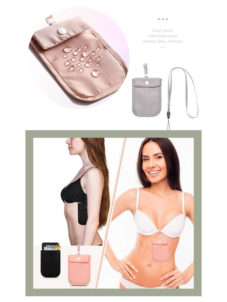 Nylon Slim-Fit Women's Hidden Travel Underwear Coin & Card Holder
