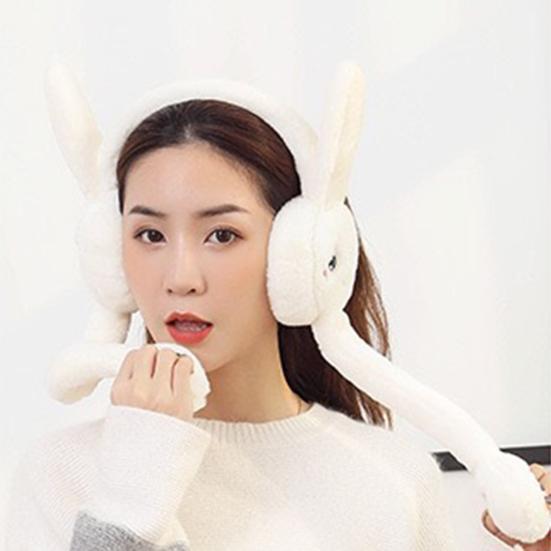Jumping Earmuffs Fine Plush Cold-resistant Rabbit Design Winter Warm Ear Warmer for Outdoor