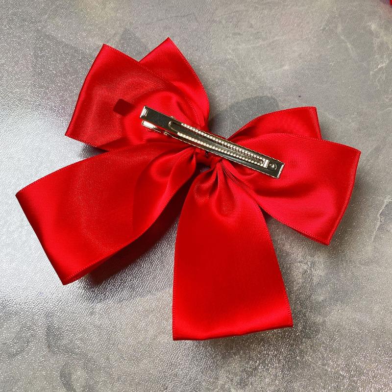 Solid Color Bow Ribbon Hair Clip  Women Bowknot Barrettes Women Ponytail Clip Headband Girls Hair Accessories Gift