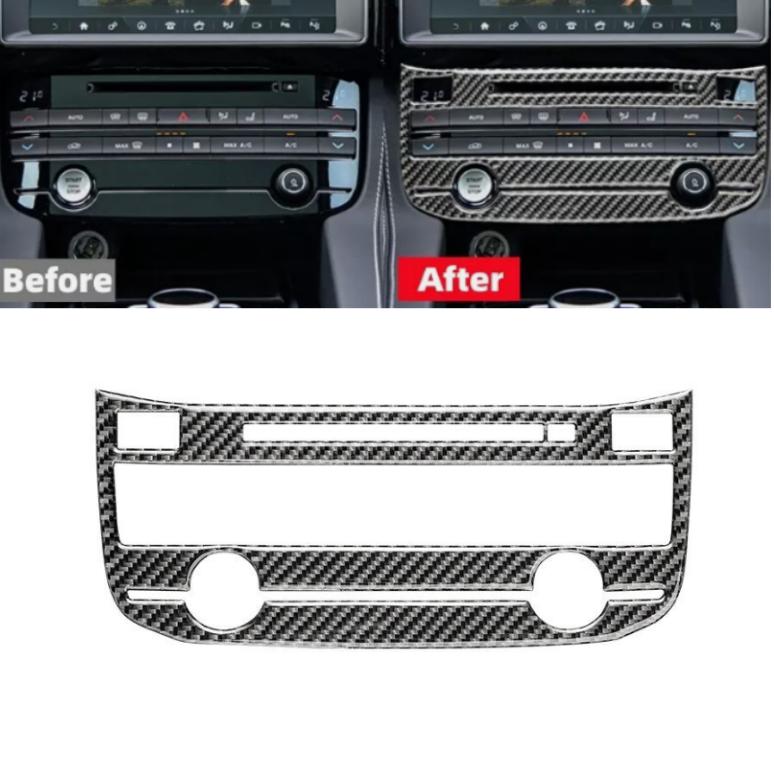 1x Real Carbon Fiber Center Console CD Panel Cover Trim For Jaguar F-PACE XE XF