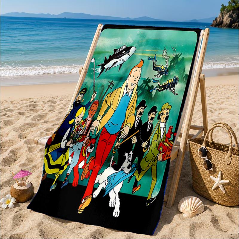 Asciugamano da Spiaggia Avventura in Città, Asciugamano da Spiaggia in Microfibra, Perfetto per Piscina, Spiaggia, Viaggio, Decorazione Casa, Regali per Fan di Feste in Spiaggia