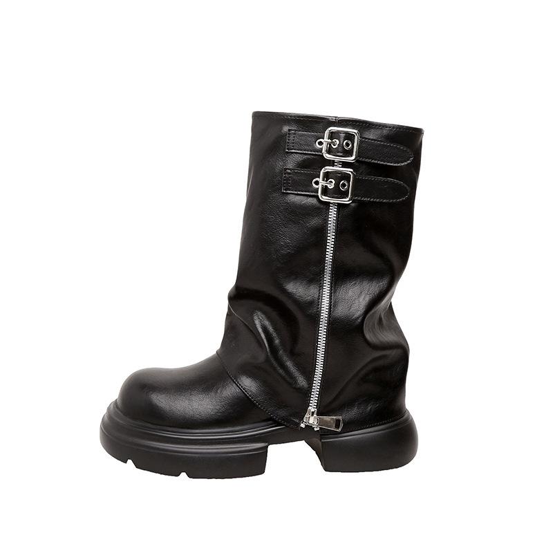 Stivali Martin da donna autunno e inverno nuovi stivali western cowboy retrò stivali da pantaloni con rialzo piccolo stivali da equitazione da donna