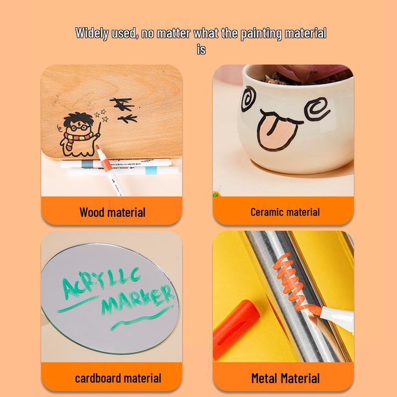 80-Color Water-Based Acrylic Markers for Kids' Graffiti and DIY Painting