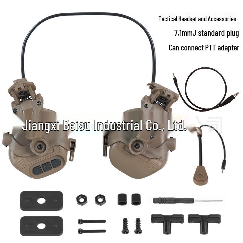 Tactical Fast Helmet Headset with Curved Bracket for Outdoor Sports Communication