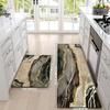 Luxury Golden Striped Marble Kitchen Mat Soft Thickened Kitchen Floor Mat Waterproof Non-slip Oil-proof Floor Mat Runner Rug