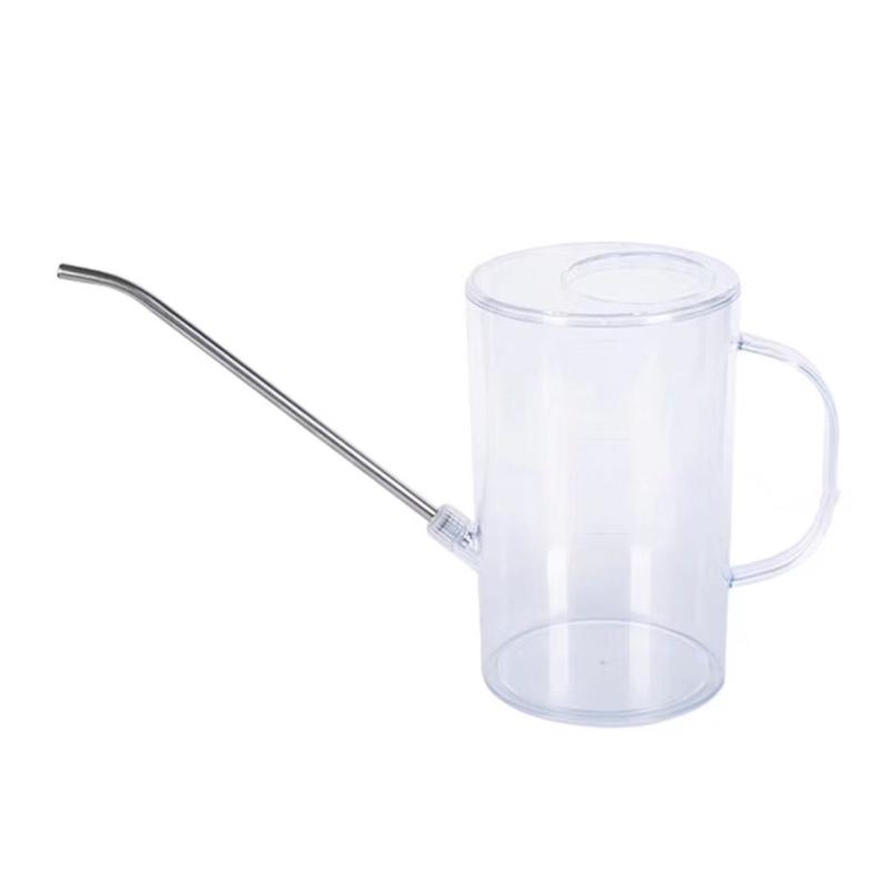 2L Clear Watering Can with Scale and Stainless Steel Long Nozzle for Indoor and Outdoor Plant Watering Health Growth