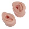 1 Pair Piercing Practice Ear Model Novice Soft Silicone Flexible Ear Model Props for Jewelry Display Medium Skin Color