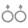 Rhinestone and Diamond Star Oversized Hoop Earrings for Women