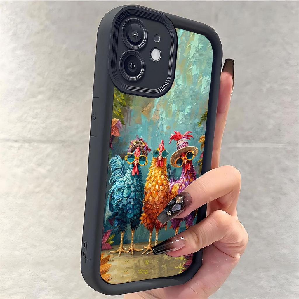 Sunglasses Chicken Black Groove Phone Case for iPhone 14/15/16/17 Pro Max
