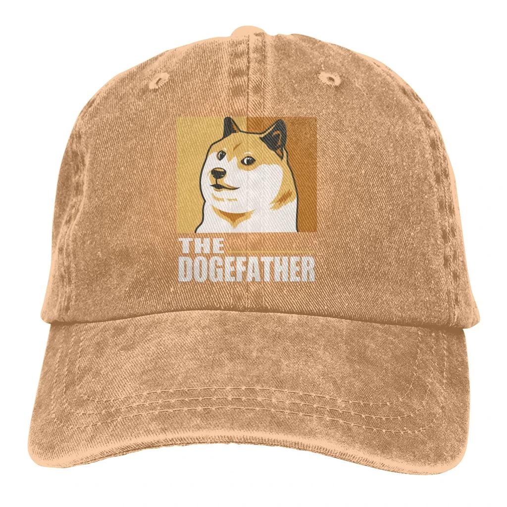 Dogecoin Baseballkappe Herren Elon Musk The DogeFather Lustige Kappen Farben Damen Sommer Snapback-Kappen