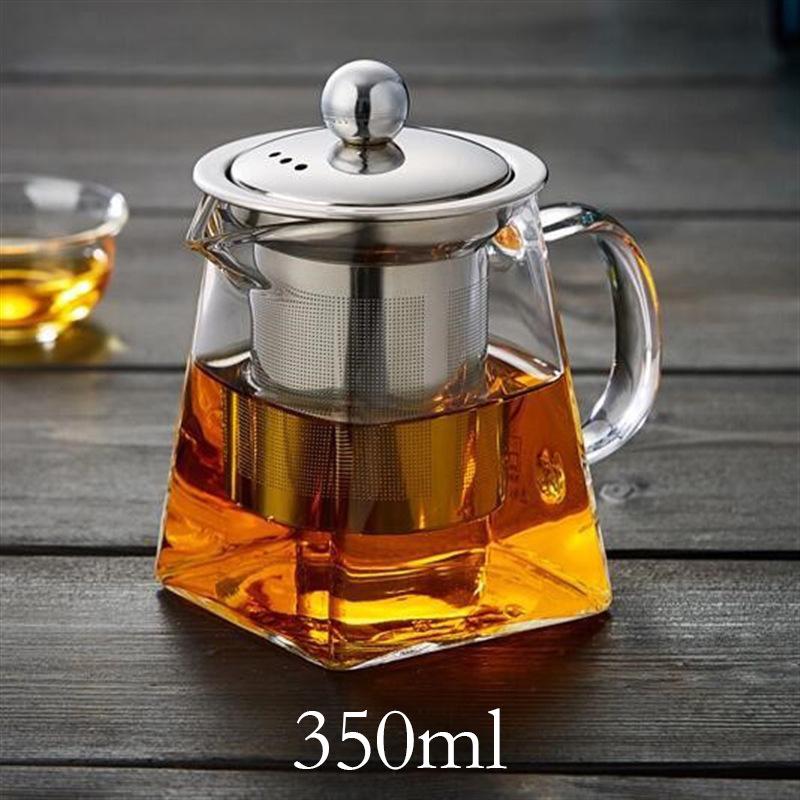 High Borosilicate Glass Teapot with Tea Filter for Office and Home Usage