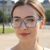 Women's eyeglasses - unisex fashion square hollow metal glasses