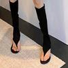 Fashion Summer New High-heeled Sandals Women's Fashion Toe Suede Side Zipper Anti-slip Wear-resistant High-heeled Shoes