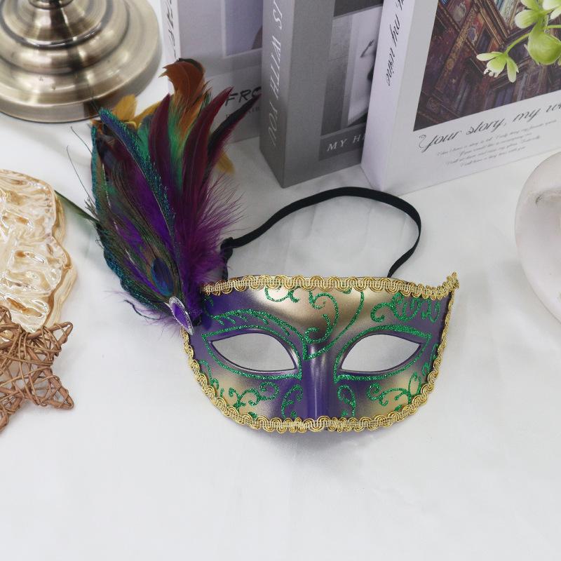 

Peacock Feather Mask Lightweight Carnival Party Mask Masquerade Mask Eye Catching For Holiday Celebration Carnival Party Costume