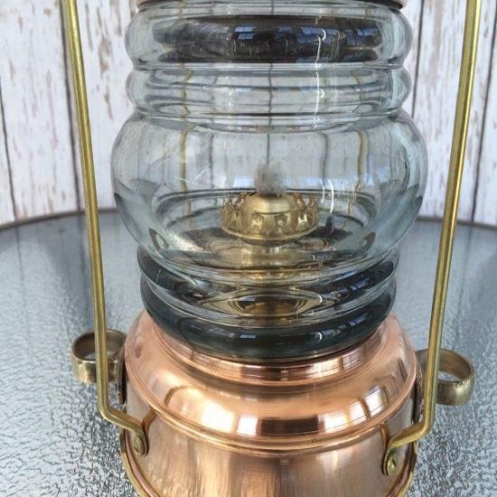 Copper Oil Lamp with Anchor Marine Lantern for Ship Boat Lantern 33.02cm