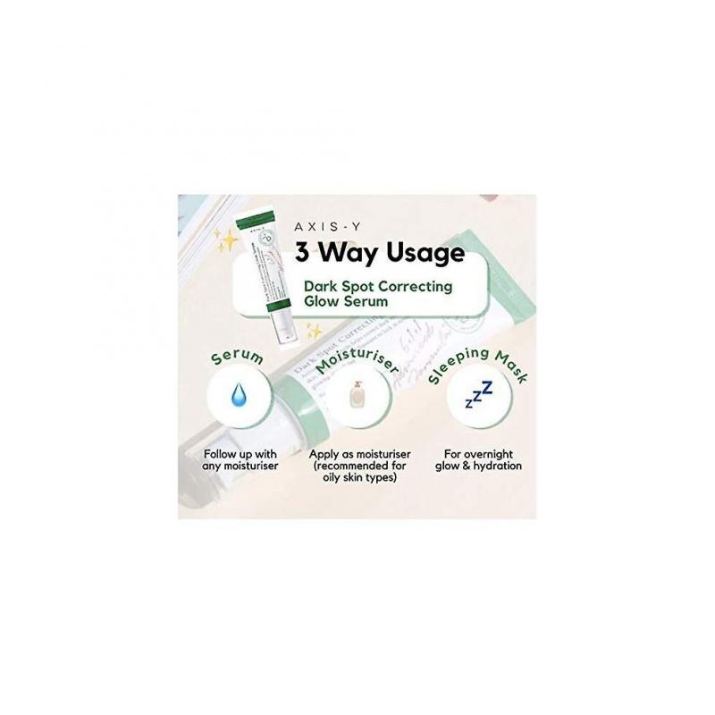 (2 STÜCKE)1-3 Stück Axis-Y Dark Spot Correcting Glow Serum SPF 50+ Niacinamid Sonnencreme Feuchtigkeitsspendend Aufhellend Verbessert Fahle Gesichtsessenz