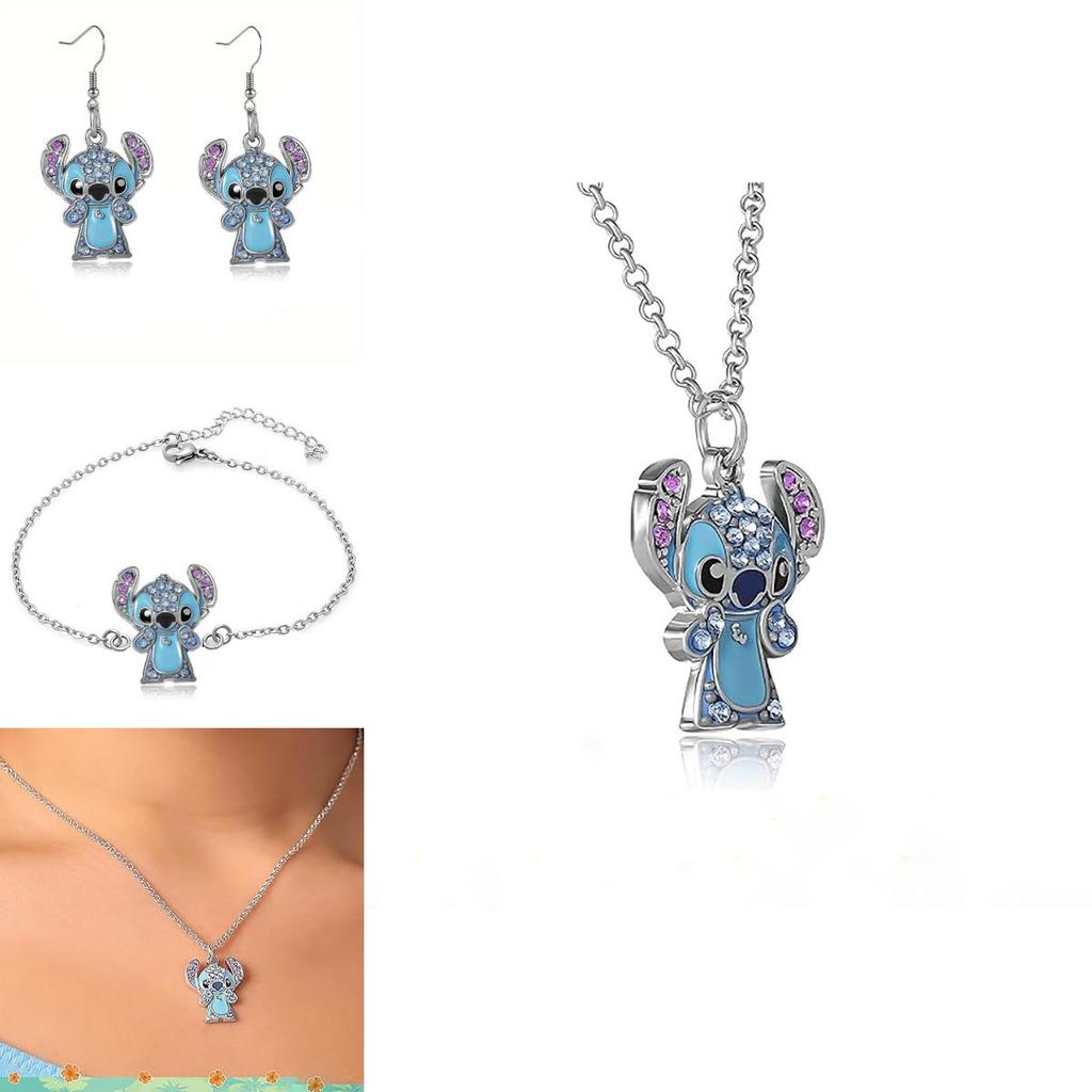 Lilo Stitch Fashion Jewelry Alloy Chain With Rhinestones For Casual Gift
