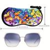 Hanging Flower Print Eyeglass Case Lips Print Soft Reading Glass Pouch Leather Water-resistant Sunglasses Storage Bag Women