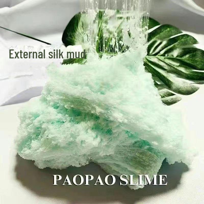 

«Новый цветной шелковый грязевой слайм ручной работы для знаменитостей»: «Душевная игрушка для снятия стресса для любителей рисования» Green Silk Mud