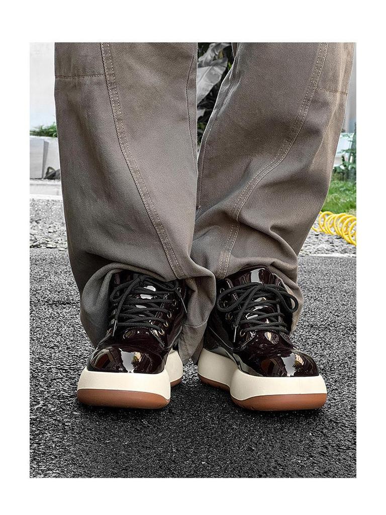 Big Yellow High Top Boots - Cute, Ugly-Cute, Thick Sole, All-Match Men's Footwear, Spring 2025 Edition.