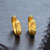Gold-Plated Round Earrings with Light Luxury & High-End Fall/Winter Style - Unique Design for Women