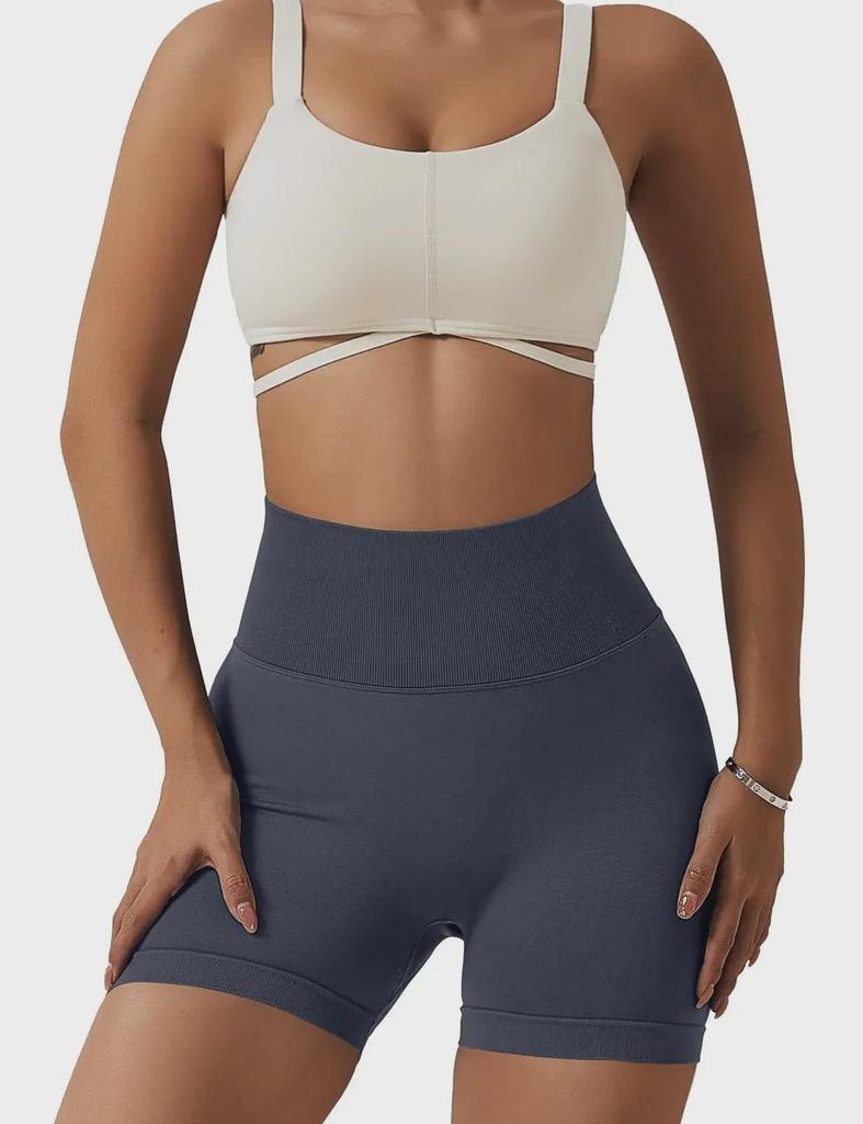 Pantaloni Scurți Seamless pentru Yoga - Foarte Elastici, Model Peach Fit