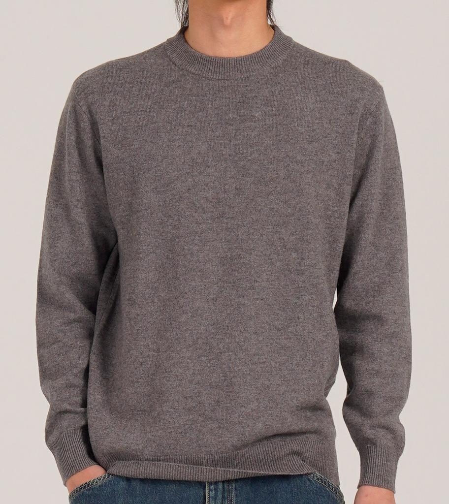 Beoteunseoul [90% Wool] Minimal Crew Neck Daily Knit (Gray)