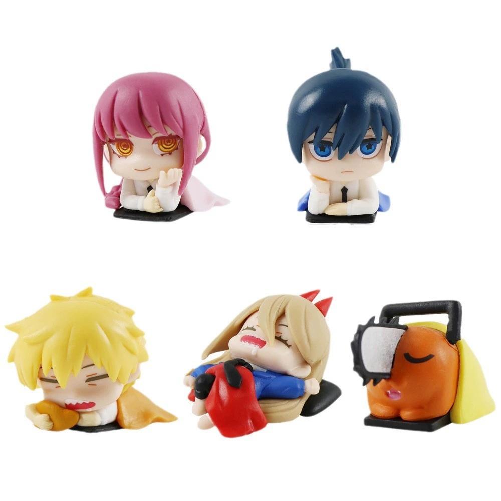 Chainsaw Man Cute Power Figure Sleeping Anime Denji Aki Kawaii Action Figurine Pochita Staue Desk Decor Accessories Toy Gift