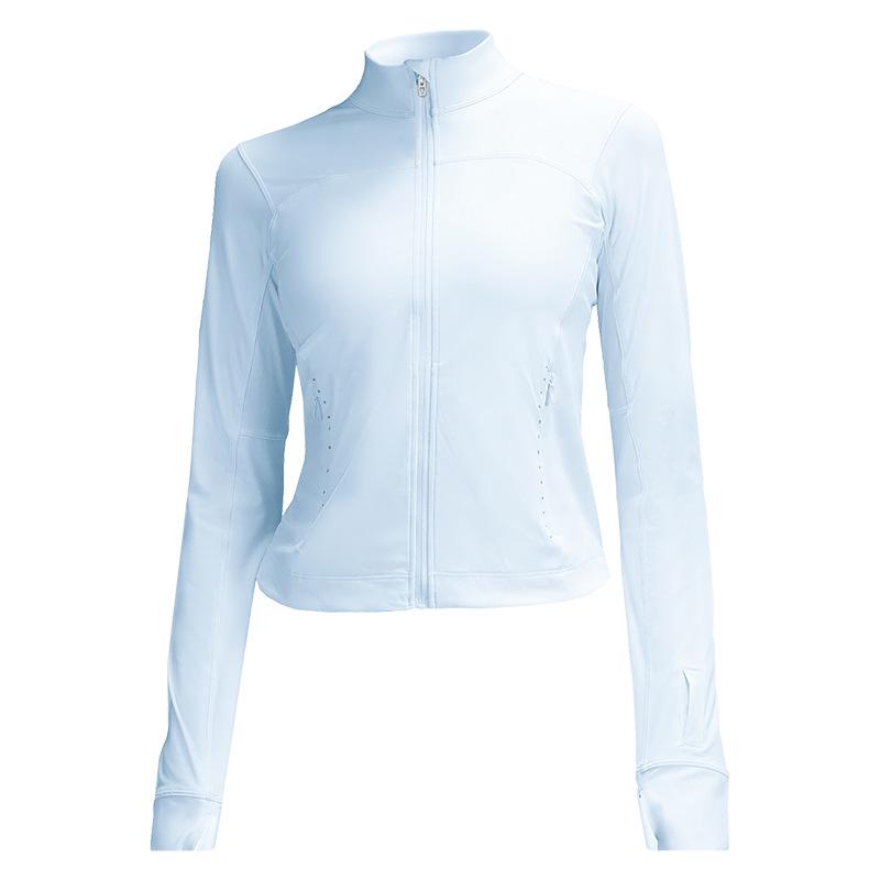 Women's Slim Fit Reflective Sports Jacket - Lightweight Nylon Spandex, Stand-Up Collar for Summer Outdoor Activities