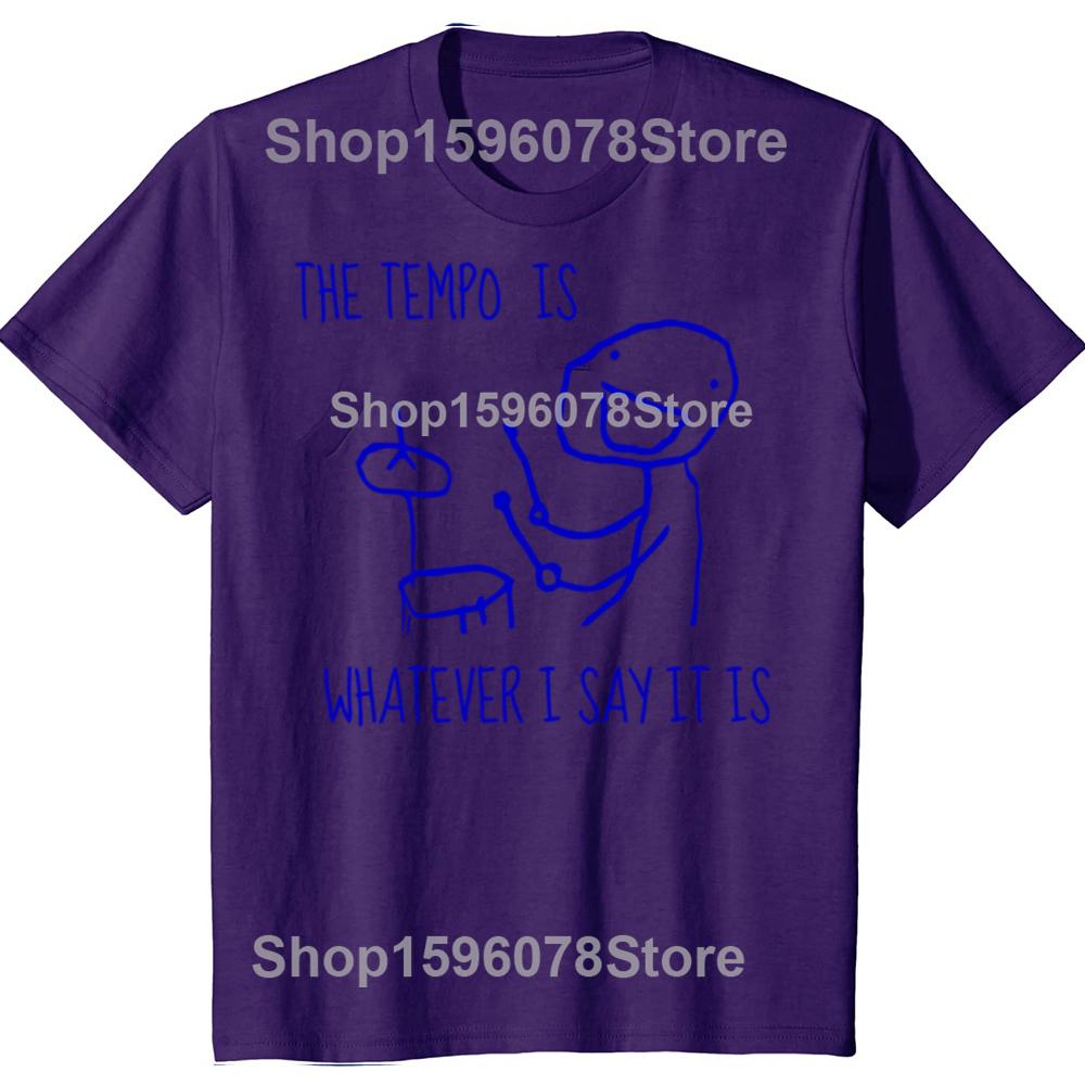 Drummer Drumming Tempo is Whatever I Say Drumsticks Vintage T-Shirt Harajuku Cotton Casual Tees I Destroy Silence Tshirts Funny 4XL