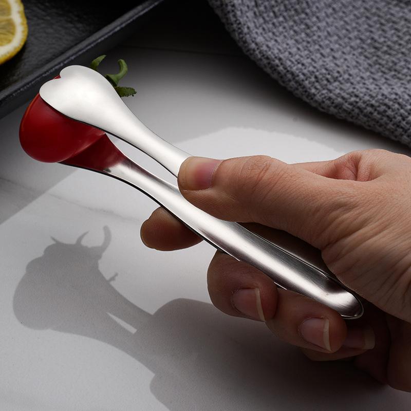 Stainless Steel Heart-Shaped Food Tongs Small Sugar Ice Cube Clip Steak Grill Clamps Kitchen Tweezer Cooking Accessories