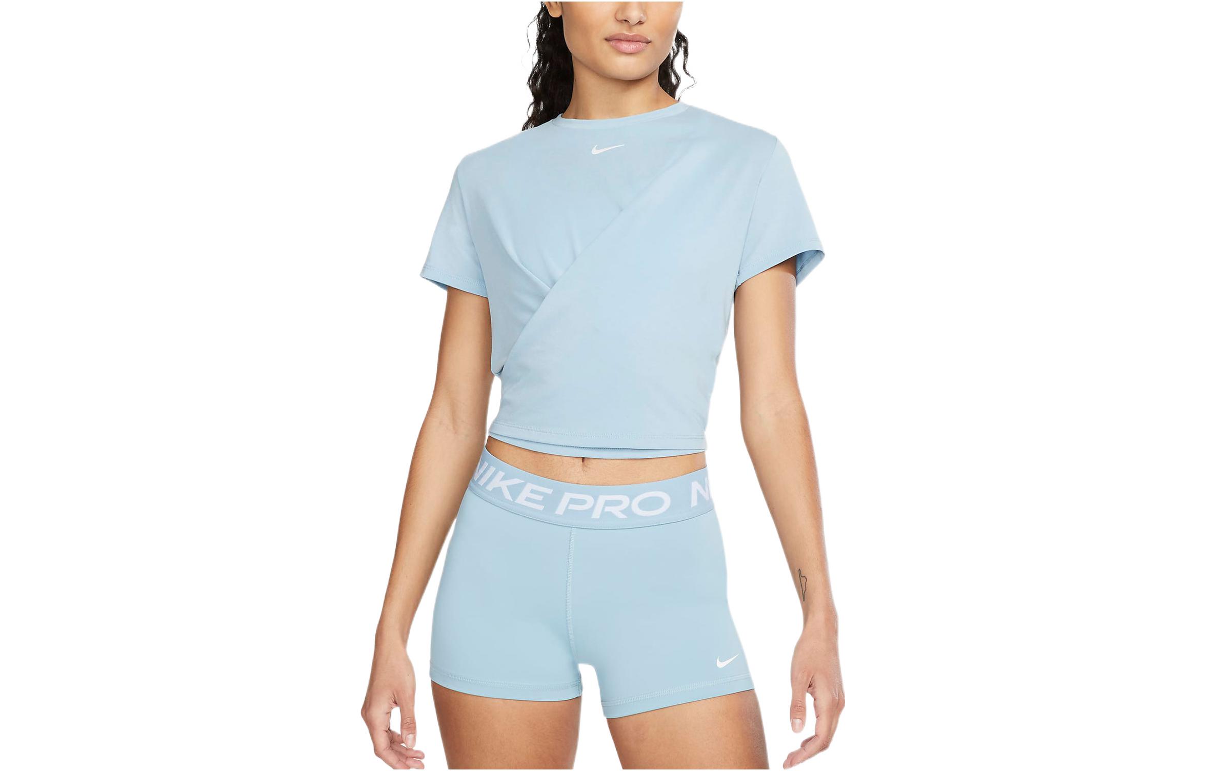 Nike Crop Tops Women s Blue Crew Neck Moderate DD4922-494 S