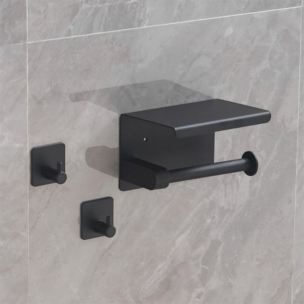 With Storage Rack Toilet Roll Holder Stainless Steel Bathroom Tissue Dispenser  Bedroom