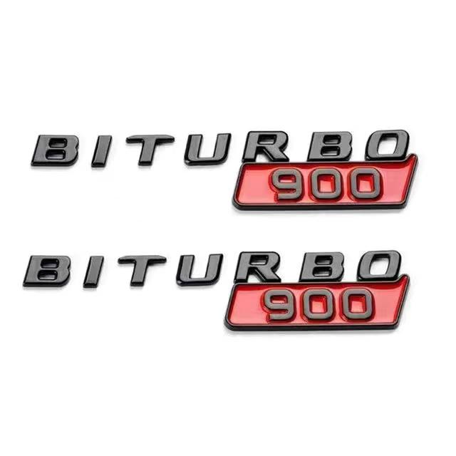3D ABS Car Styling Logo BITURBO 700 Badge Fender Side Sticker Emblem Decals For Mercedes Benz AMG BITURBO 700 Auto Accessories