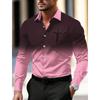 Men's Business Casual Printed Long Sleeve Shirt Formal Button Up Shirt Fall Winter Spring Summer Cuffed Long Sleeve