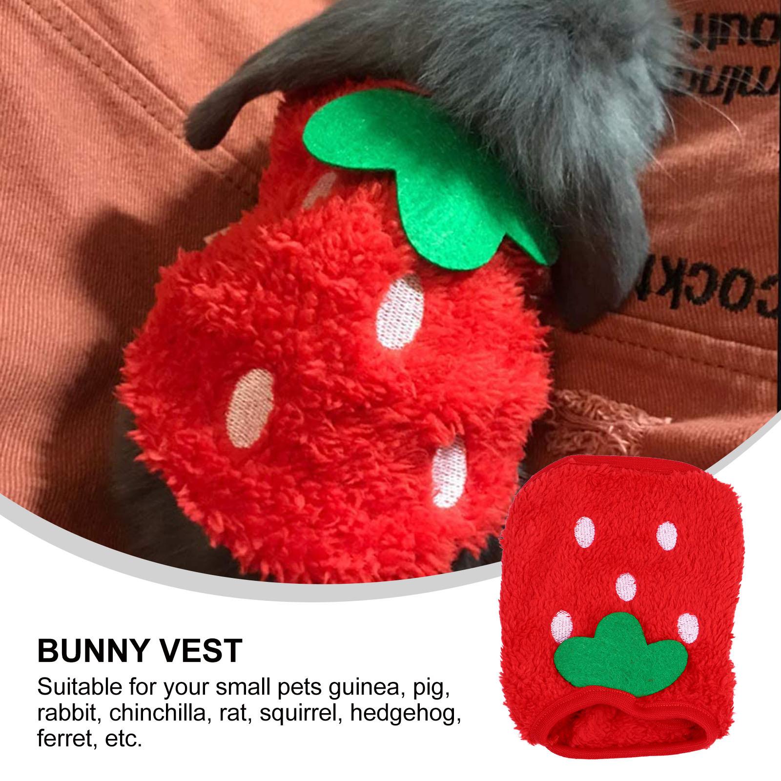 

Cute Winter Fleece Pet Vest Hoodie for Bunny Guinea Pig Rabbit Small Dog Costume Warm Comfortable Wear All Day 3XS